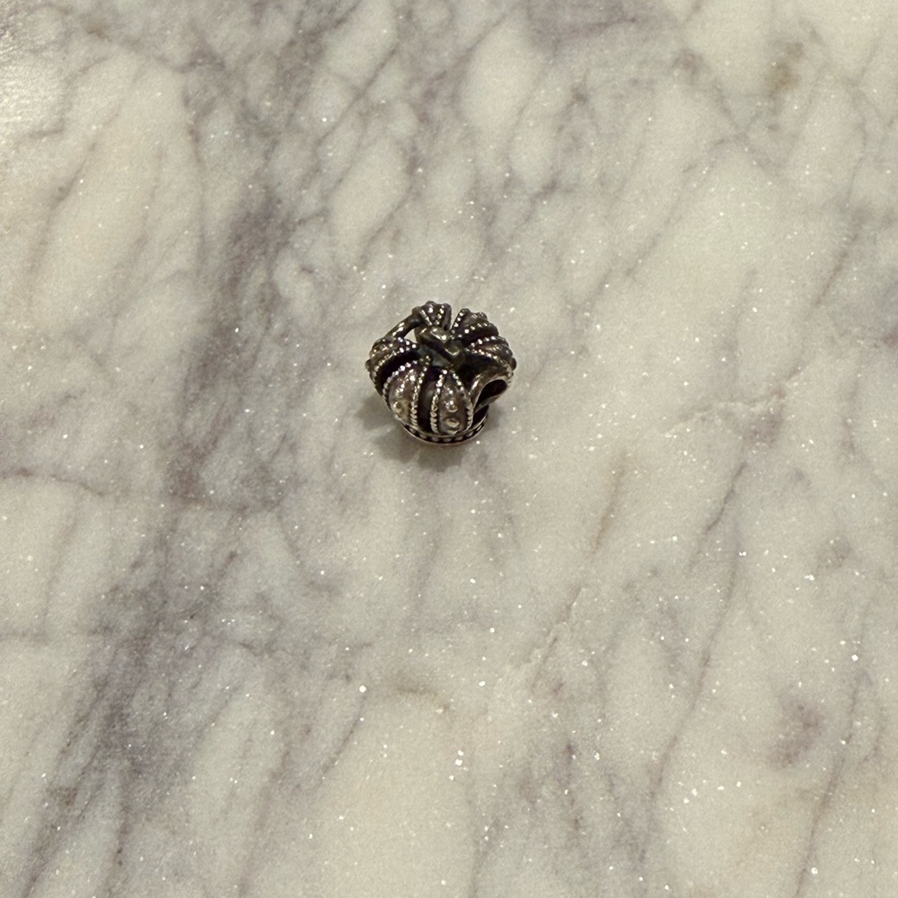 Elegant Pandora Sterling Silver Crown Charm